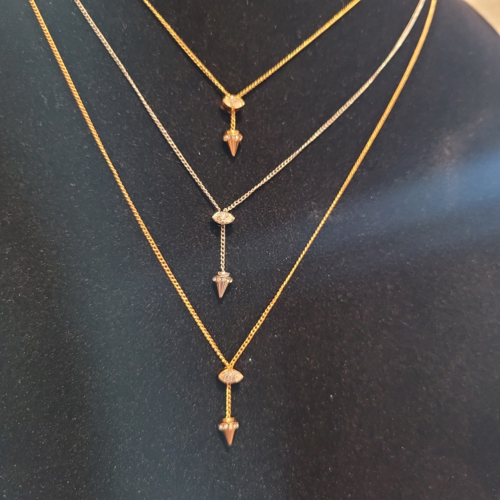 Vita Fede 24k White Yellow Rose Gold Plated Elegant Necklace Crystal Accent New